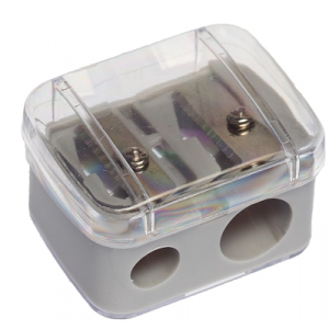 Точилка Beauty для косметического карандаша двойная, серая