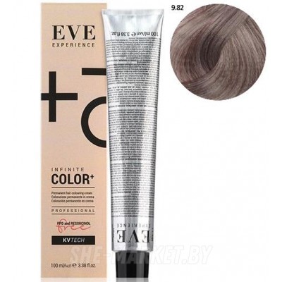 Стойкая крем-краска для волос EVE Experience 9.82 очень светлый блондин коричнево-перламутровый, 100 мл