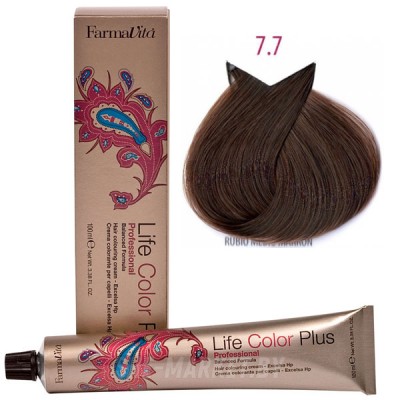 Крем-краска для волос LIFE COLOR PLUS 7,7 очень светлый коричневый кашемир100мл