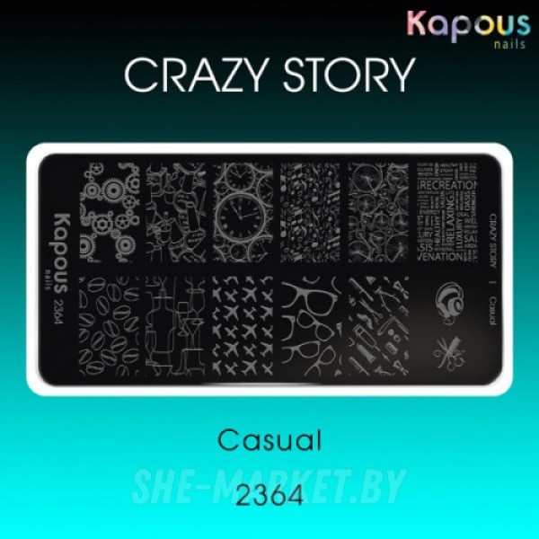 Пластина для стемпинга Crazy story, Casual