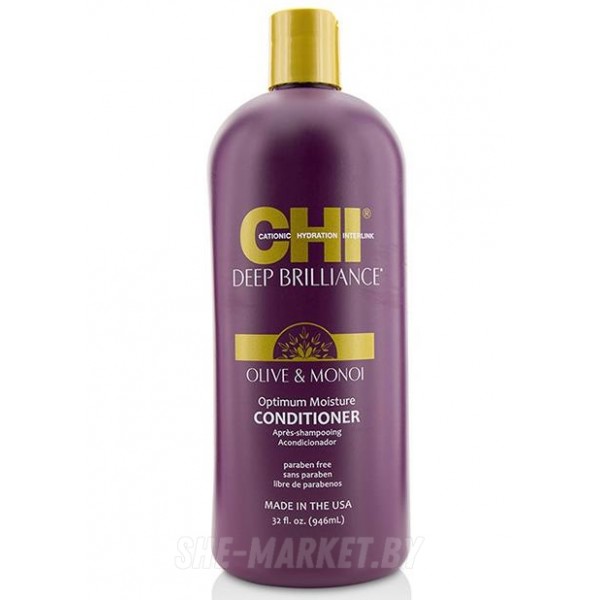 Кондиционер для поврежденных волос Deep Brilliance Olive Monoi Optimum Moisture Conditioner, 946 м