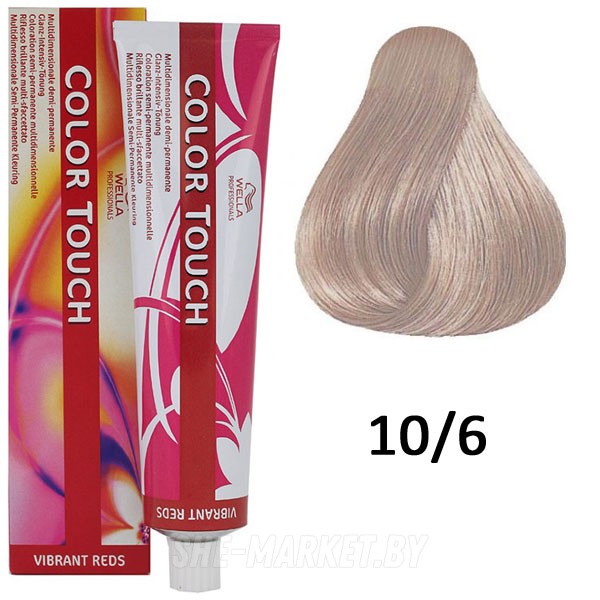 Оттеночная краска Wella Color Touch 10/6 Яркие красные 60мл