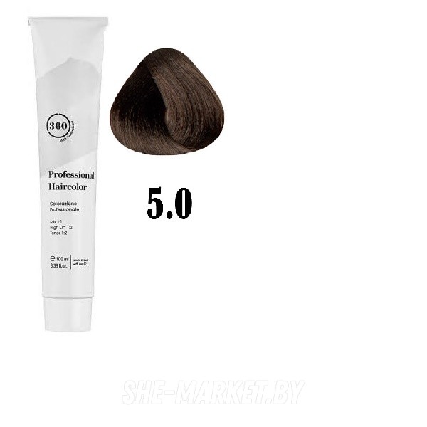 Краска для волос 360 PERMANENT HAIRCOLOR ТОН - 5.0, 100мл