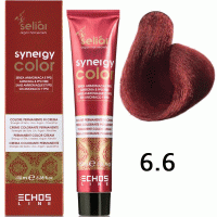 Безаммиачная краска для волос SELIAR SYNERGY COLOR 6.6 DARK BLONDE RED Темно-русый красный
