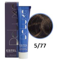 Краска-уход для волос Deluxe 5/77 светлый шатен коричневый интенсивный 60мл