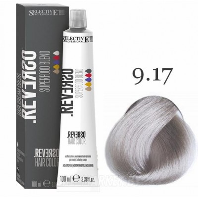 Крем-краска для волос без аммиака Reverso Hair 9.17 Очень светлый блондин 