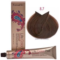 Крем-краска для волос LIFE COLOR PLUS 8,7 блондин коричневый кашемир100мл