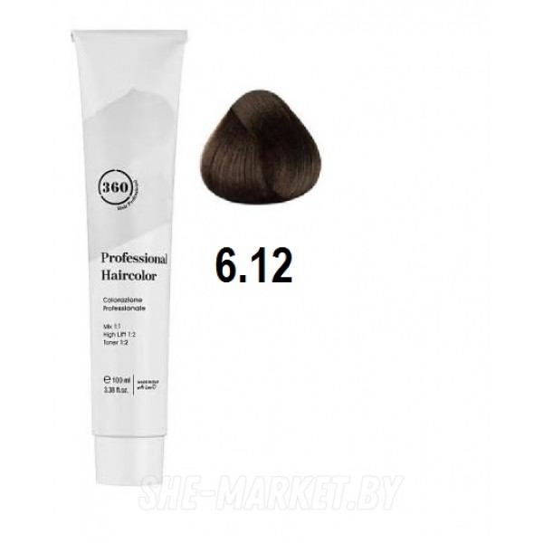 Краска для волос 360 PERMANENT HAIRCOLOR ТОН - 6.12, 100мл