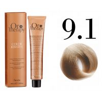 Безаммиачная крем-краска для волос ORO Therapy Color Keratin 9.1, блондин пепельный, 100мл