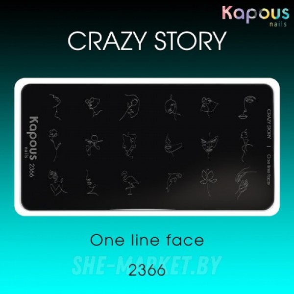 Пластина для стемпинга Crazy story, One line face