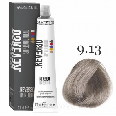 Крем-краска для волос без аммиака Reverso Hair 9.13 Очень светлый блондин 