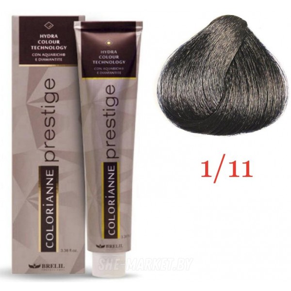 Крем краска для волос Colorianne Prestige ТОН - 1/11 Иссинячерный, 100мл