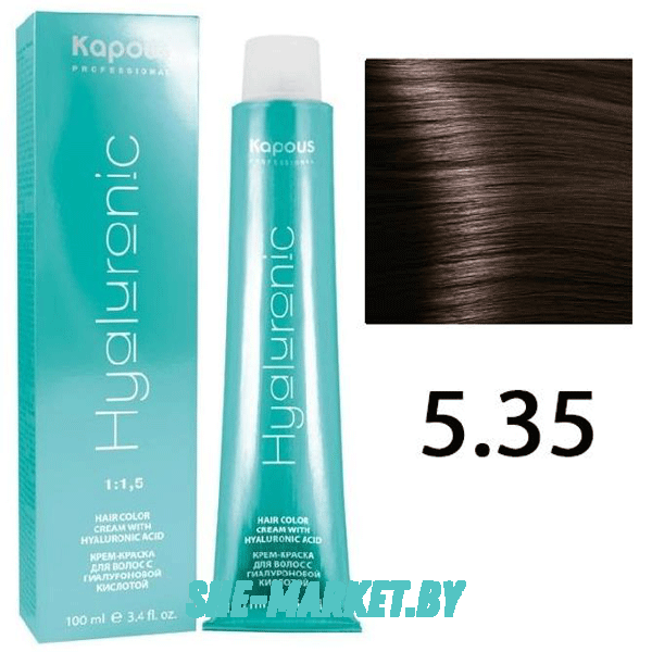Крем-краска для волос Hyaluronic acid  5.35 Светлый коричневый каштановый, 100 мл