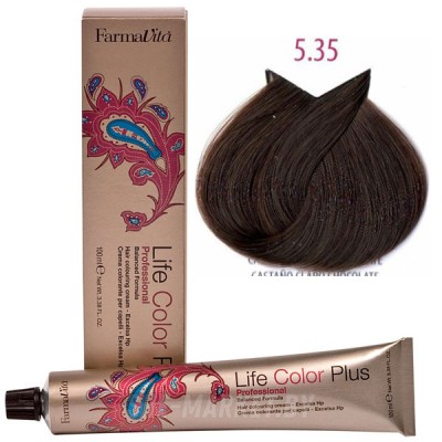 Крем-краска для волос LIFE COLOR PLUS 5,35/5CI светлый шоколадный коричневый 100мл