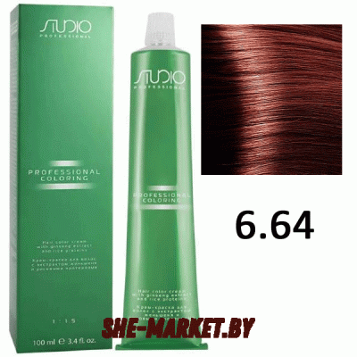 Крем-краска для волос Studio Professional Coloring 6.64 темный красно-медный блонд , 100мл