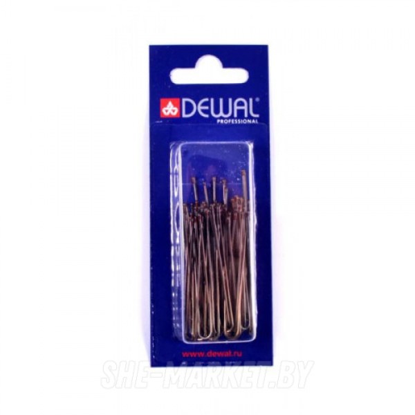 Шпильки коричневые, прямые 45 мм, 60 шт/уп, на блистере