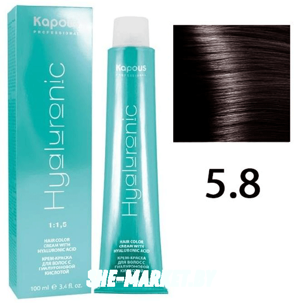 Крем-краска для волос Hyaluronic acid  5.8 Светлый коричневый шоколад, 100 мл