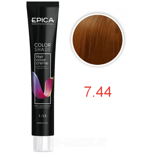 Крем-краска COLORSHADE 7.44 русый интенсивный медный, 100мл