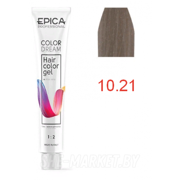 Гель-краска COLORDREAM 10.21 светлый блондин перламутрово-пепельный, 100мл