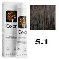 Крем-краска для волос iColori ТОН - 5.1 пепельный светло-коричневый, 90мл