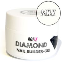 Гель молочный средней-жидкой вязкости Rofix Diamond Milk White Gel, 50гр Гель молочный средней-жидкой вязкости Rofix Diamond Milk White Gel, 50гр