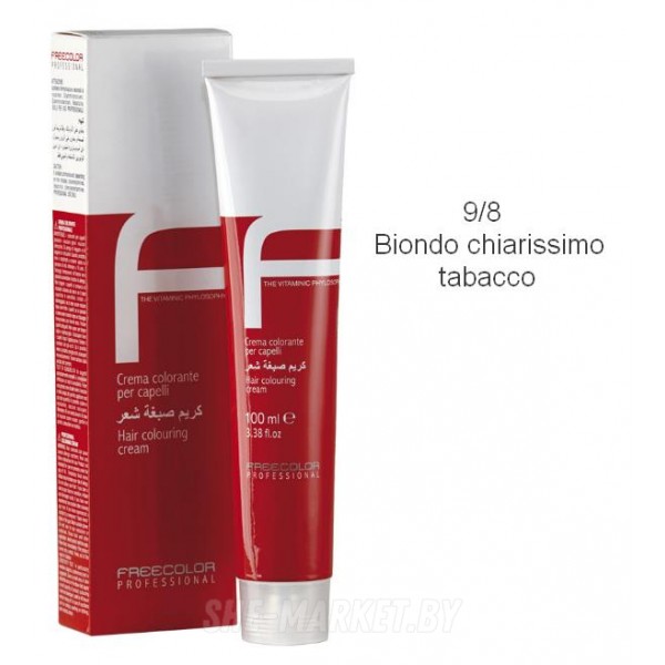 Крем-краска для волос FREECOLOR PROFESSIONAL, тон 9/8 Biondo chiarissimo tabacco, 100 мл