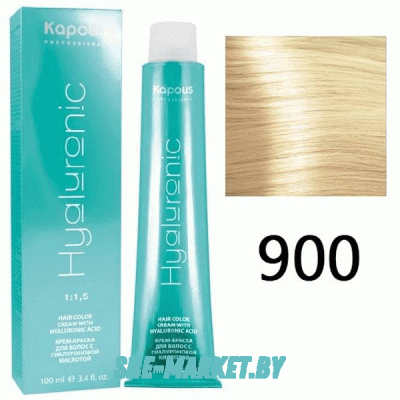 Крем-краска для волос Hyaluronic acid  900 Осветляющий натуральный, 100 мл