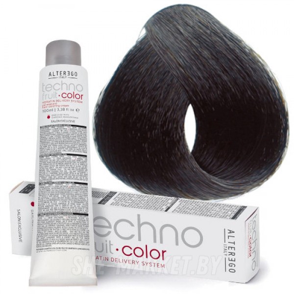 Краска для волос перманентная Techno Fruit Color 1/10 иссиня-черный, 100мл