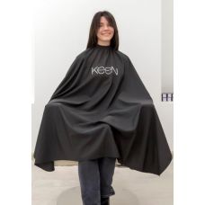 Накидка парикмахерская для клиента, черная, с логотипом KEEN, 1 шт