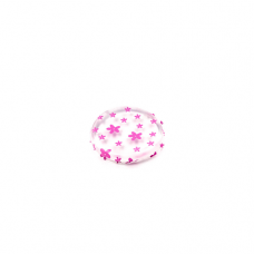 Спонж для макияжа Силиконовый плоский круг прозрачный с розовыми цветами