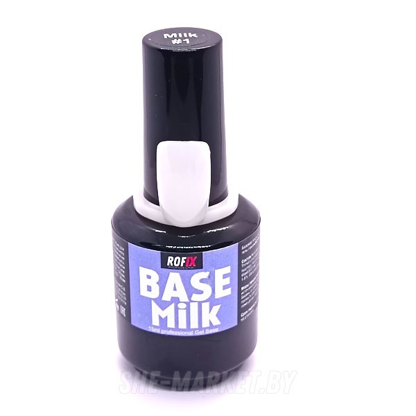 База молочная для ногтей Base Rubber - Milk #1, 15мл