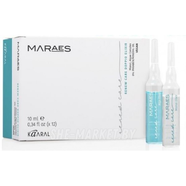 Восстанавливающий эликсир для поврежденных и тусклых волос Maraes Renew Care, 12шт*10 мл