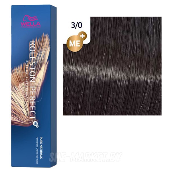 Стойкая крем-краска Koleston Perfect ME+ 3/0 Natural dark brown Чистые натуральные 60мл
