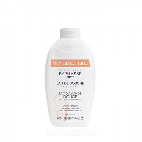 Крем-гель для душа Миндальное Молочко CARESSE, 600мл