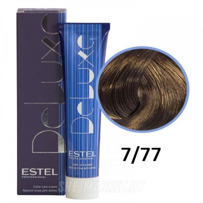 Краска-уход для волос Deluxe 7/77 русый коричневый интенсивный 60мл