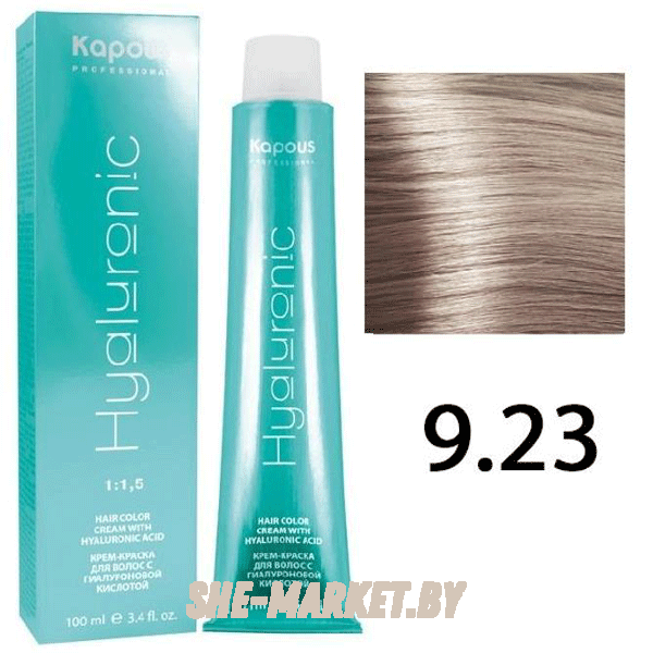 Крем-краска для волос Hyaluronic acid  9.23 Очень светлый блондин перламутровый, 100 мл
