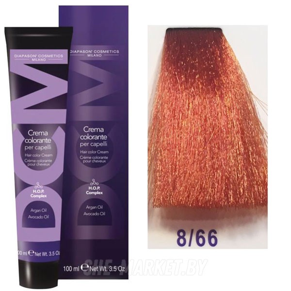 Крем-краска DCM Hair Color Cream HOP Complex 8/66 100мл