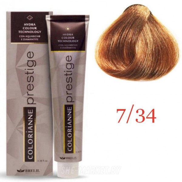 Крем краска для волос Colorianne Prestige ТОН - 7/34  Золотой блондин, 100мл