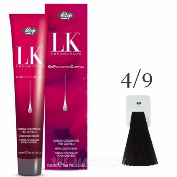 Краска для волос LK OPC Oil Protection Complex 4/9 каштановый коричневый холодный, 100мл