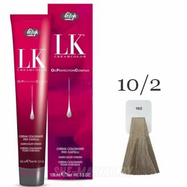 Краска для волос LK OPC Oil Protection Complex 10/2 очень светлый блондин пепельный плюс, 100мл