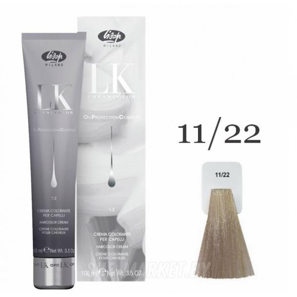 Краска для волос LK OPC Oil Protection Complex 11/22 супер осветляющий интенсивный пепельный блонд, 100мл