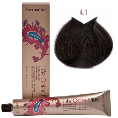 Крем-краска для волос LIFE COLOR PLUS 4,1/4С пепельный коричневый 100мл