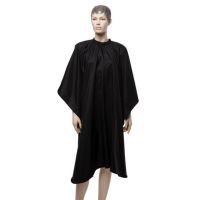 Пеньюар для стрижки AA09Black Матовый, полиэстер, черный, 128х148 см, на крючках