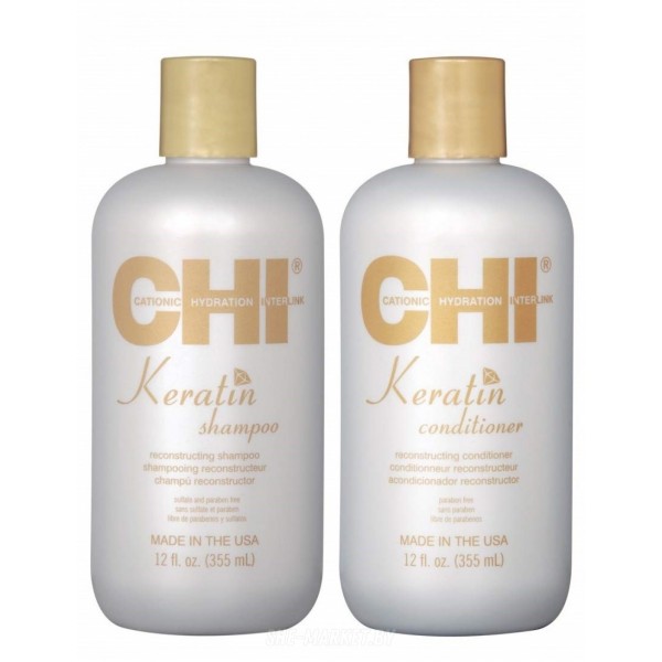 Набор для волоc KERATIN: Шампунь, 355мл + Кондиционер, 355мл