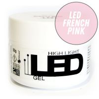 LED French Pink- нежно розово-молочный гель для наращивания ногтей, 50гр