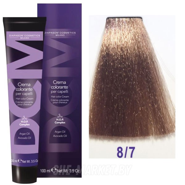 Крем-краска DCM Hair Color Cream HOP Complex 8/7 100мл