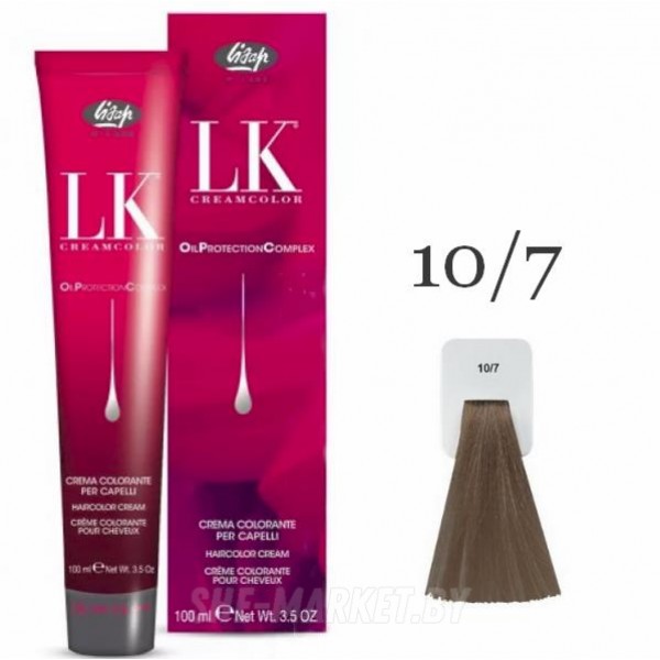 Краска для волос LK OPC Oil Protection Complex 10/7 очень светлый блондин бежевый плюс, 100мл