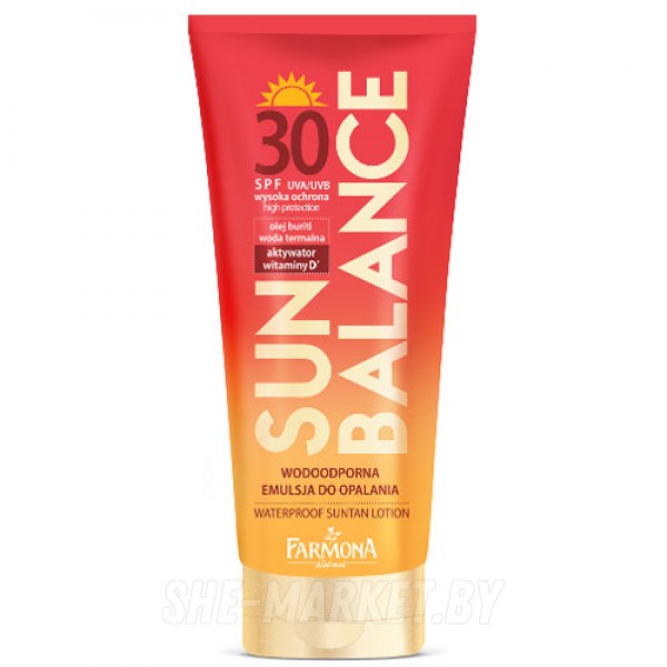 Водостойкий лосьон для загара SPF30 Sun Balance, 150мл.