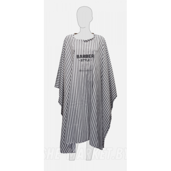 Пеньюар для стрижки BARBER STYLE , полиэстер, полоска 146х150см, на крючках