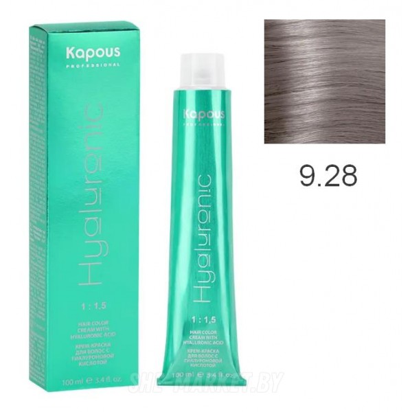Крем-краска для волос Hyaluronic acid  9.28 Очень светлый блондин перламутровый шоколадный, 100 мл